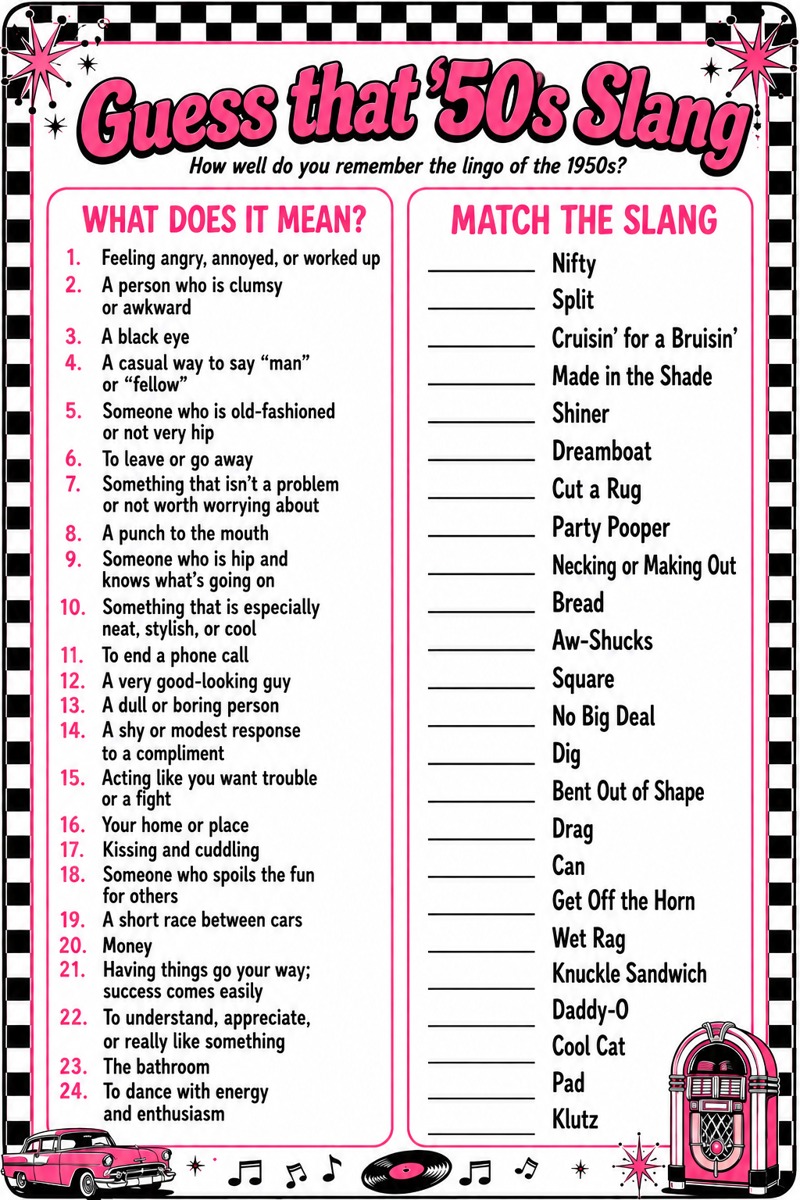 Guess That ’50s Slang game preview