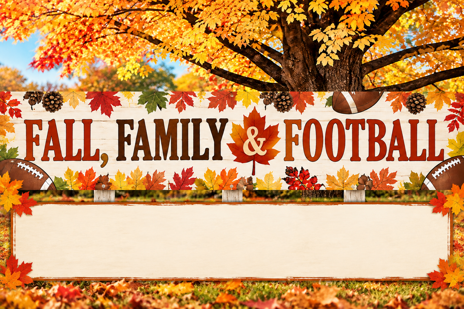 Fall, Family & Football promotional postcard