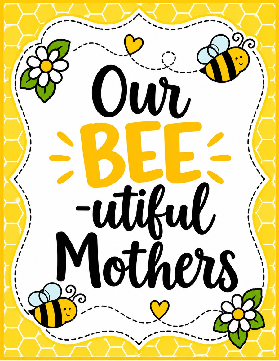 Our BEE-utiful Mothers display sign preview
