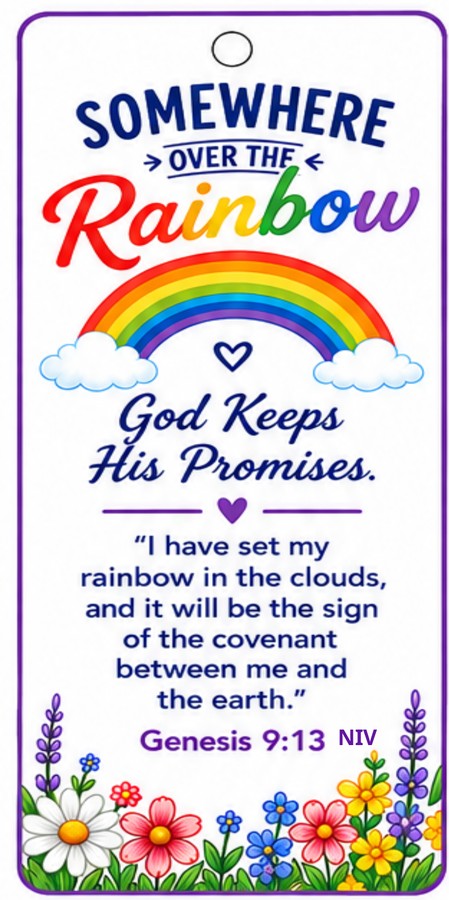 Somewhere Over the Rainbow bookmark preview