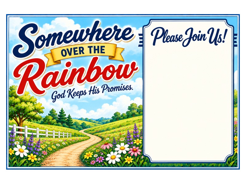 Somewhere Over the Rainbow promotional postcard preview